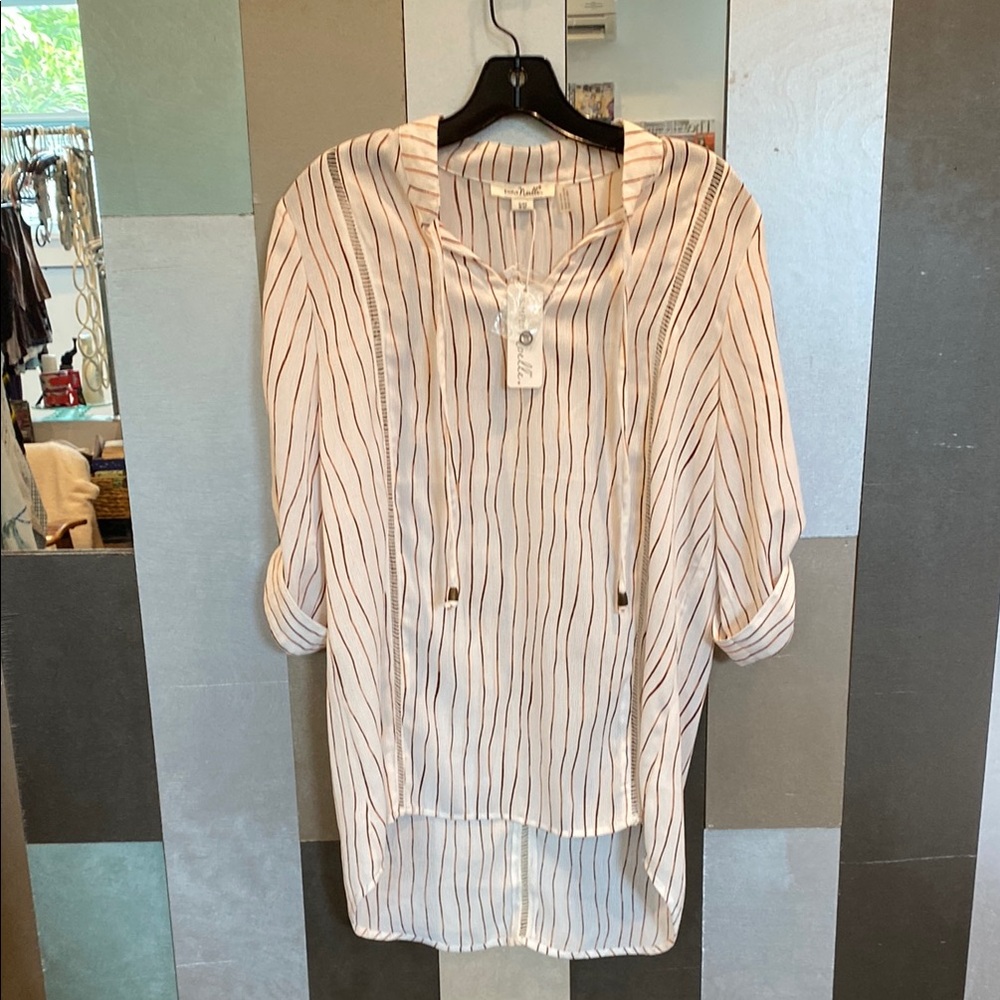 NWT Simply Noelle Women's Striped Blouse Coverup